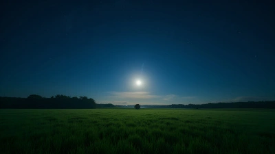 Vast Green Grass Field Under Starry Night