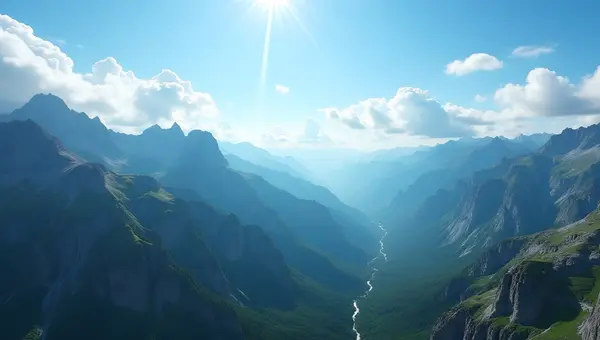 Vast Green And Grey Mountains Landscape