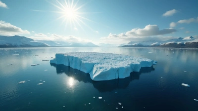 Vast Icy Glacier Floating on Calm Sea