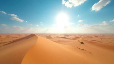 Vast Sandy Desert With Golden Dunes