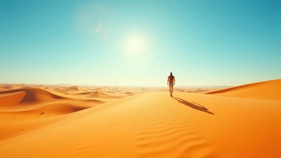 Vast Sunlit Desert With Golden Sand Dunes