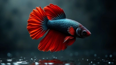 Vibrant Black And Red Betta Fish Wallpaper