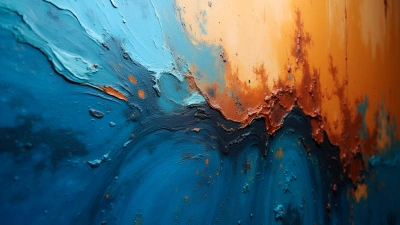 Vibrant Blue And Earthy Brown Abstract Painting On Canvas