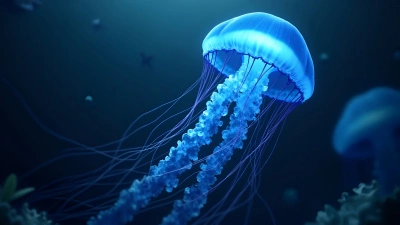 Vibrant Blue Jellyfish Floating Gracefully