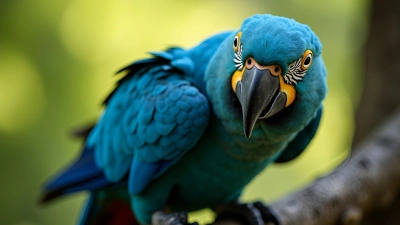 Vibrant Blue Macaw Perched on Branch