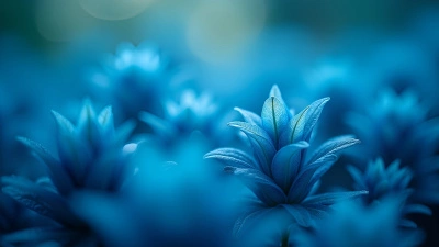 Vibrant Blue Plants Close-Up With Delicate Leaves