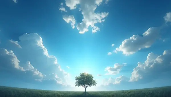 Vibrant Blue Sky With Scattered Clouds