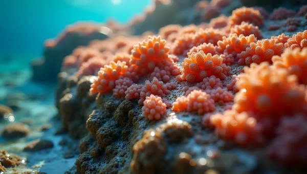 Vibrant Coral Rock Texture Close-Up