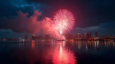 Vibrant Fireworks Over City Skyline At Night