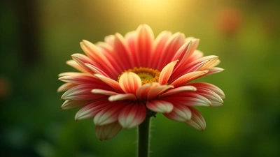 Vibrant Flower With Red And White Petals Close-Up