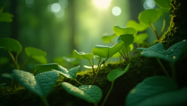 Vibrant Forest Foliage Close-Up With Detailed Leaves
