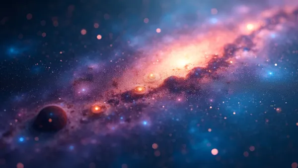 Vibrant Galaxy Painting With Colorful Nebulae