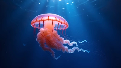 Vibrant Glowing Jellyfish in Deep Ocean
