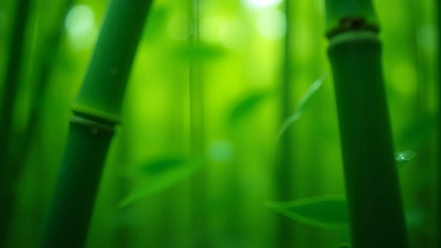 Vibrant Green Bamboo Stalk Close-Up