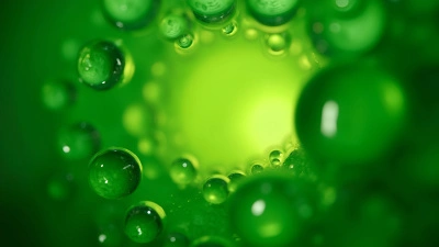 Vibrant Green Bubbles Macro Close-Up