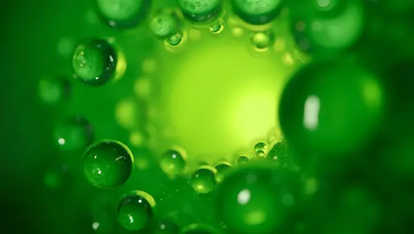 Vibrant Green Bubbles Macro Close-Up