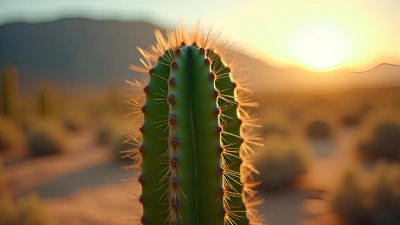 Vibrant Green Cactus Close-Up In Sunlight