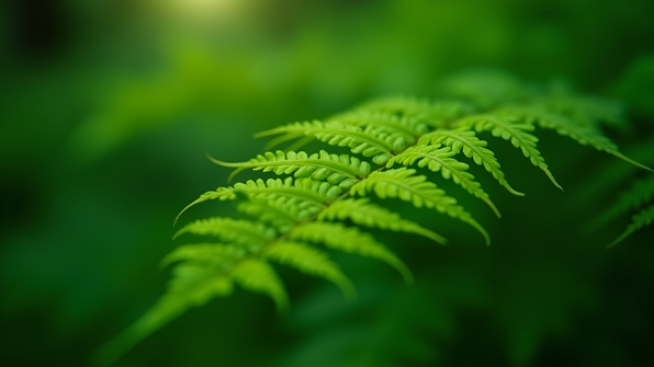 Vibrant Green Fern Leaves Close-Up