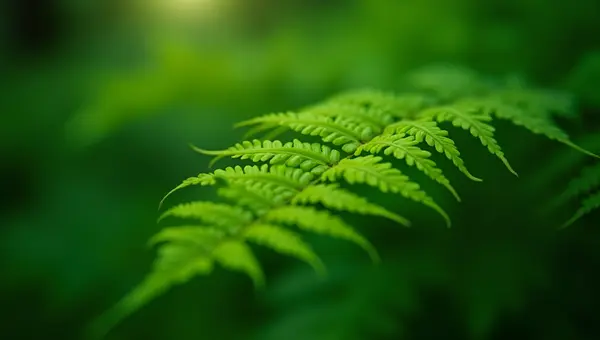 Vibrant Green Fern Leaves Close-Up
