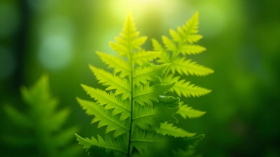 Vibrant Green Fern Leaves Texture Close-Up