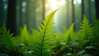 Vibrant Green Fern Plant Close-Up Detail
