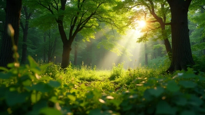 Vibrant Green Forest Trees Close-Up