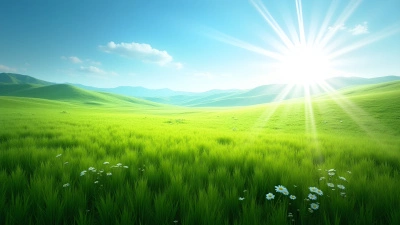 Vibrant Green Grass Field With Wildflowers