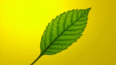 Vibrant Green Leaf With Detailed Veins