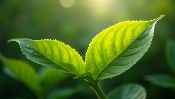 Vibrant Green-Leafed Plant Close-Up Showing Texture