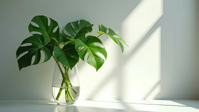 Vibrant Green Leafy Plant In Glass Vase