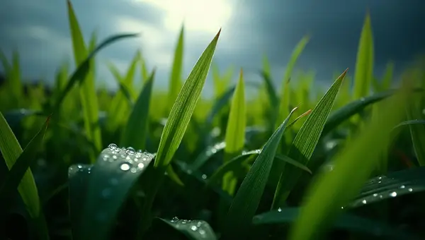 Vibrant Green Leaves With Water Droplets