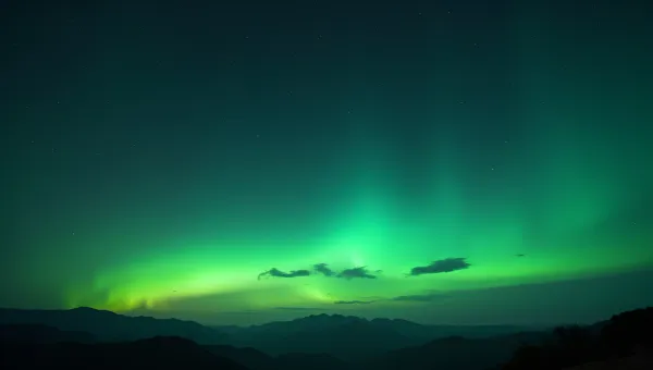 Vibrant Green Night Sky With Twinkling Stars
