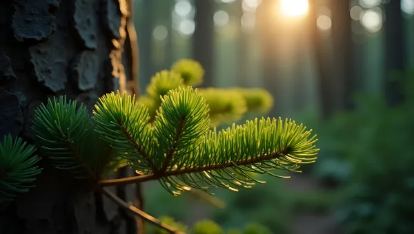 Vibrant Green Pine Needles Close-Up
