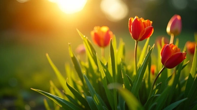 Vibrant Green And Red Flowers Blooming