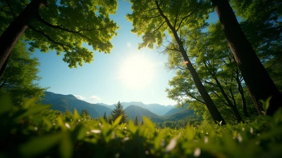 Vibrant Green Trees Under Bright Sky
