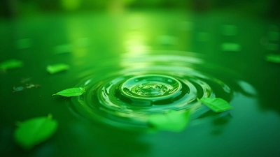 Vibrant Green Water Surface With Ripples