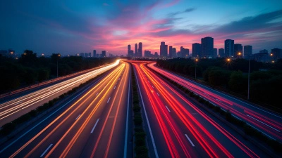 Vibrant Light Trails On Bustling Highway At Dusk