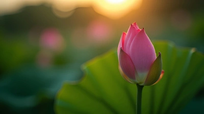 Vibrant Lotus Flower Bud Blooming Close-Up
