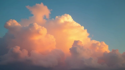 Vibrant Orange And Blue Clouds In Daytime Sky