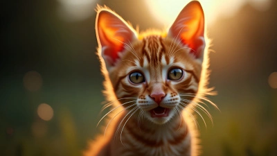 Vibrant Orange Cat Face Close-Up