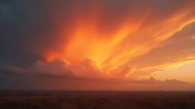 Vibrant Orange Clouds Glowing At Sunset