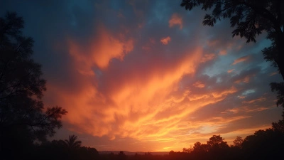 Vibrant Orange And Deep Blue Clouds At Sunset