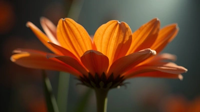 Vibrant Orange And Gray Flower Centerpiece