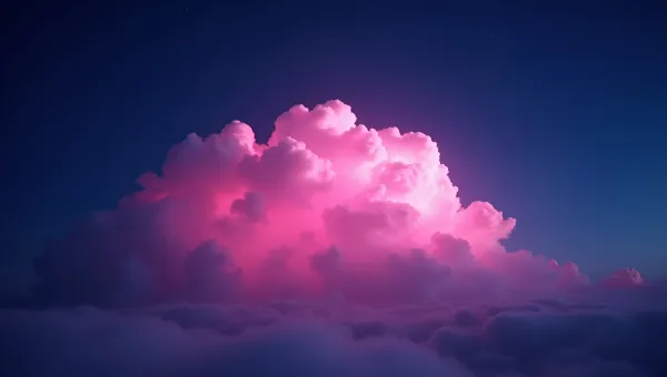 Vibrant Pink Cloud Against Starry Night Sky