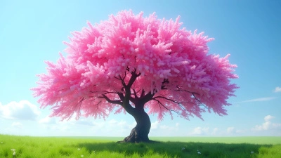 Vibrant Pink Cluster Flower Tree In Bloom