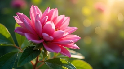 Vibrant Pink Flower Close-Up With Leaves