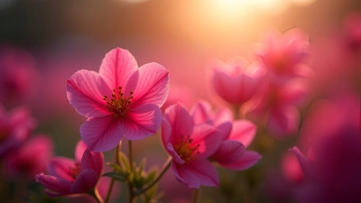 Vibrant Pink Flowers Close-Up With Dreamy Background
