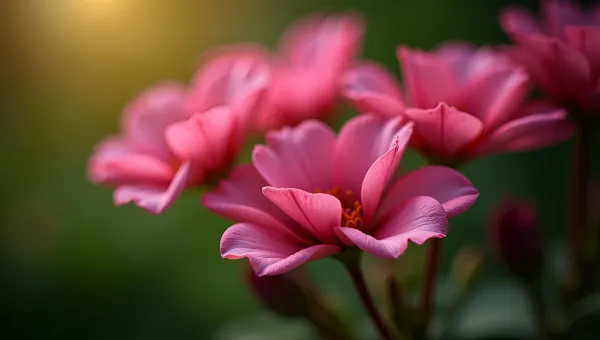 Vibrant Pink Flowers Close-Up With Texture