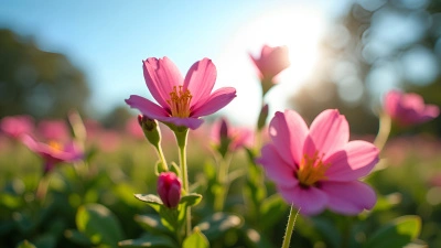 Vibrant Pink-Petaled Flowers Blooming Outdoors