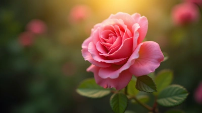 Vibrant Pink Rose Close-Up With Green Leaves